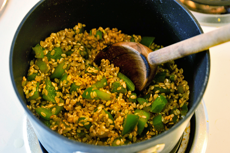 Tasty Kitchen Blog: Cheesy Baked Green Chile Rice. Guest post by Georgia Pellegrini, recipe submitted by TK member Lindsay of FunnyLove.