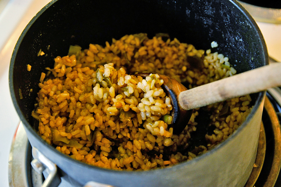 Tasty Kitchen Blog: Cheesy Baked Green Chile Rice. Guest post by Georgia Pellegrini, recipe submitted by TK member Lindsay of FunnyLove.