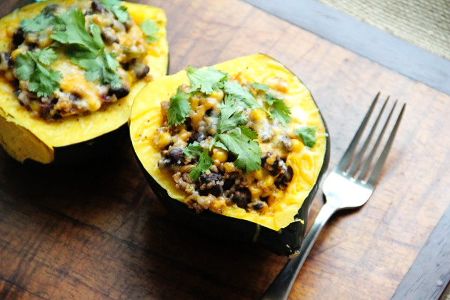 Tasty Kitchen Blog: Looks Delicious! (Cheesy Acorn Squash Stuffed with Southwestern Quinoa, from TK member Maya of Alaska from Scratch)