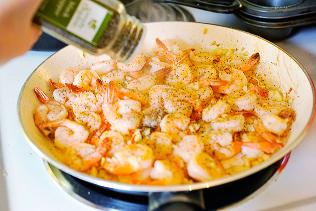 Tasty Kitchen Blog: Incredible 10-Minute Garlic Shrimp. Guest post by Georgia Pellegrini, recipe submitted by TK member Colleen of Souffle Bombay.