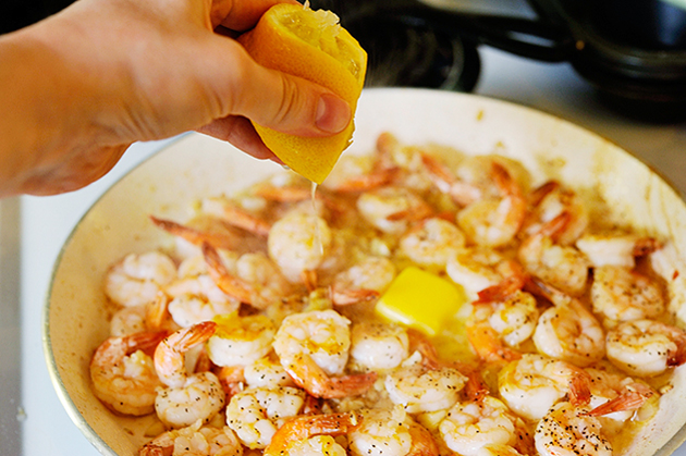 Tasty Kitchen Blog: Incredible 10-Minute Garlic Shrimp. Guest post by Georgia Pellegrini, recipe submitted by TK member Colleen of Souffle Bombay.