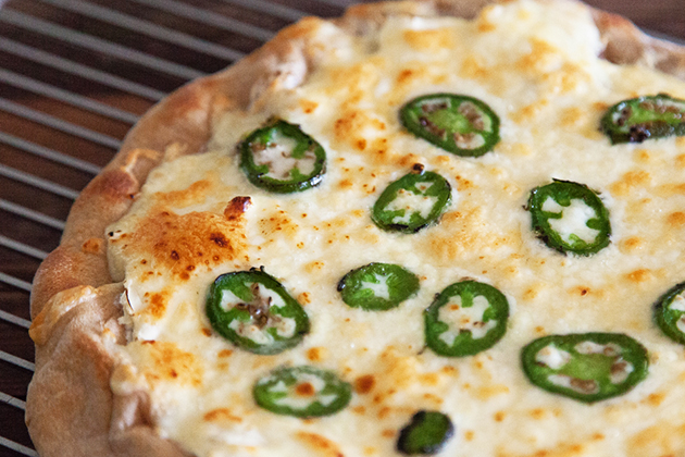 Tasty Kitchen Blog: Jalapeno Popper Pizza. Guest post by Gaby Dalkin of What's Gaby Cooking, recipe submitted by TK member Dax Phillips of Simple Comfort Food.