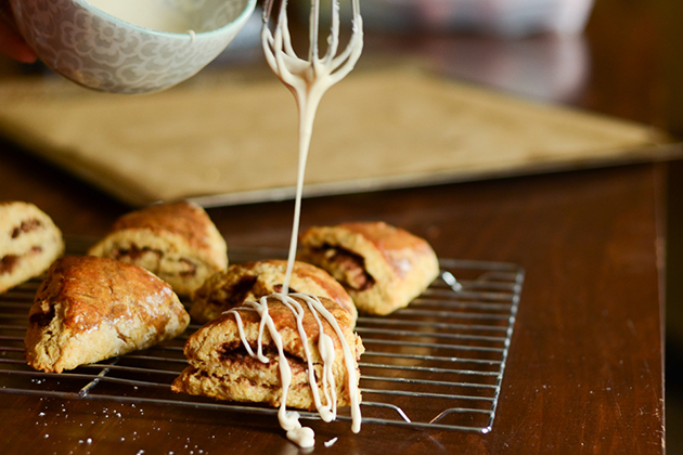 Tasty Kitchen Blog: Pumpkin Cinnamon Roll Scones. Guest post by Erica Kastner of Buttered Side Up, recipe submitted by TK member Erin of Naturally Ella.