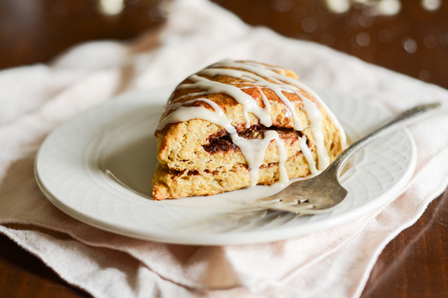 Tasty Kitchen Blog: Pumpkin Cinnamon Roll Scones. Guest post by Erica Kastner of Buttered Side Up, recipe submitted by TK member Erin of Naturally Ella.