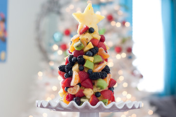 Tasty Kitchen Blog: Fruit Christmas Tree. Guest post by Natalie Perry of Perry's Plate, recipe submitted by TK member Vegan Momma of Live. Learn. Love. Eat.