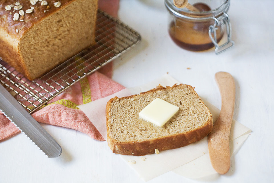 Tasty Kitchen Blog: Whole Wheat Honey Oatmeal Bread. Guest post by Adrianna Adarme of A Cozy Kitchen, recipe submitted by TK member Stephanie of Girl Versus Dough.