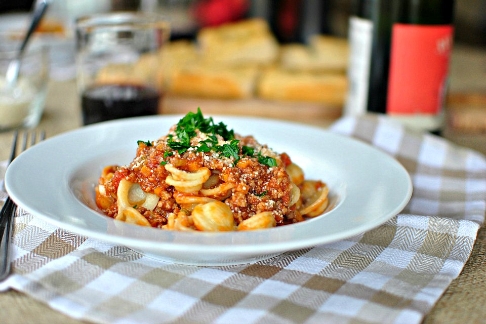 Tasty Kitchen Blog: Orecchiette Bolognese. Guest post by Laurie McNamara of Simply Scratch, recipe submitted by TK member Nam of The Culinary Chronicles.