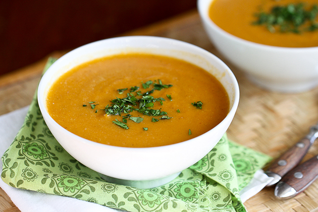 Tasty Kitchen Blog: Coconut Curried Sweet Potato Soup. Guest post by Dara Michalski of Cookin' Canuck, recipe submitted by TK member Jenna of Eat, Live, Run.