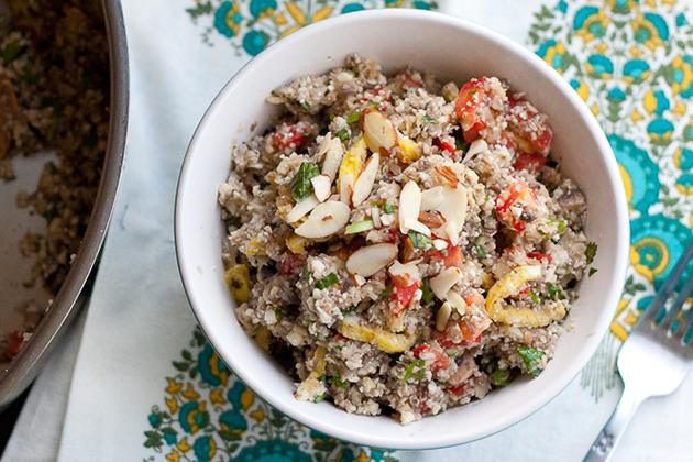 Tasty Kitchen Blog: Paleo-friendly Cauliflower Fried Rice. Guest post by Natalie Perry of Perry's Plate, recipe submitted by TK member Dani of Expat Cucina.