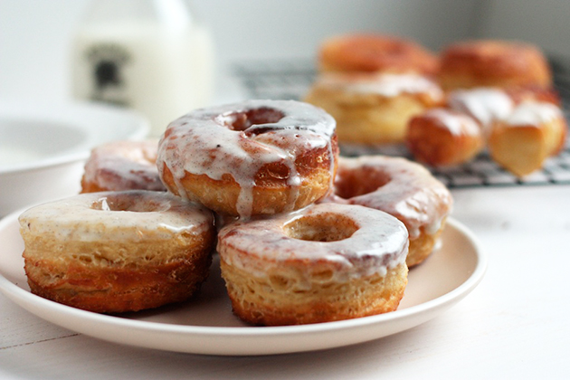 Tasty Kitchen Blog: Vanilla Buttermilk Glazed Croissant Donuts. Guest post by Megan Keno of Wanna Be a Country Cleaver, recipe submitted by TK member Chris Castro of Salt and Smoke.