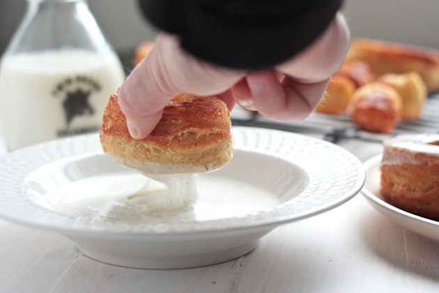 Tasty Kitchen Blog: Vanilla Buttermilk Glazed Croissant Donuts. Guest post by Megan Keno of Wanna Be a Country Cleaver, recipe submitted by TK member Chris Castro of Salt and Smoke.