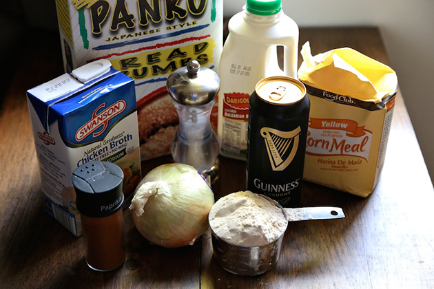Tasty Kitchen Blog: Oven Fried Guinness Onion Rings with Stout Gravy. Guest post by Megan Keno of Wanna Be a Country Cleaver, recipe submitted by TK member Lauren of Climbing Grier Mountain.