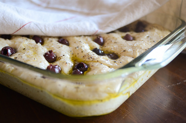 Tasty Kitchen Blog: Roasted Garlic and Olive Focaccia. Guest post by Erica Kastner of Buttered Side Up, recipe submitted by TK member Sommer of A Spicy Perspective.