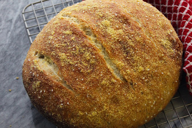 Tasty Kitchen Blog Anniversary Giveaway #3: Le Creuset French Oven (Olive Oil & Italian Herb Dutch Oven Bread, submitted by TK member Jackie of La Casa de Sweets)