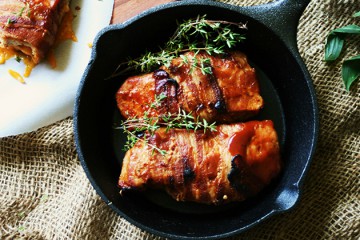 Tasty Kitchen Blog: Looks Delicious! (Bacon Wrapped Jalapeno Popper Stuffed Pork Chops, submitted by TK member Rina of I Thee Cook)