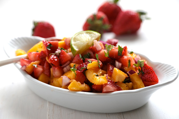Tasty Kitchen Blog: Strawberry Mango Salsa. Guest post by Megan Keno of Wanna Be a Country Cleaver, recipe submitted by TK member Danae of Recipe Runner.