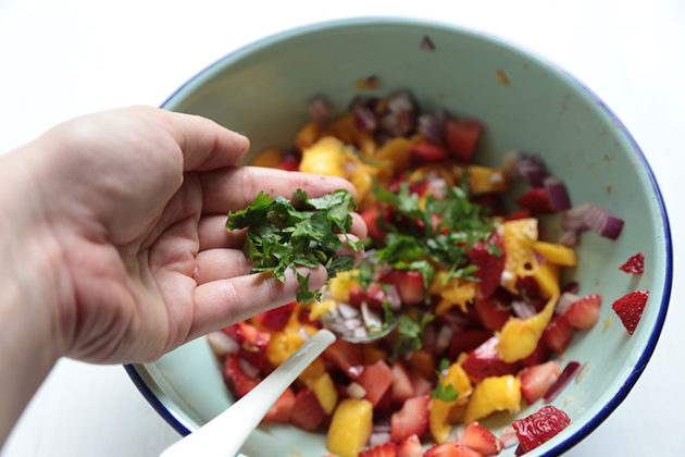 Tasty Kitchen Blog: Strawberry Mango Salsa. Guest post by Megan Keno of Wanna Be a Country Cleaver, recipe submitted by TK member Danae of Recipe Runner.