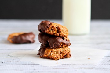 Tasty Kitchen Blog: Chocolate Dipped Tahini Cookies. Guest post by Dara Michalski of Cookin' Canuck, recipe submitted by TK member Norma of Allspice and Nutmeg.