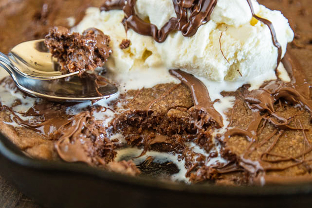 Tasty Kitchen Blog: Looks Delicious! (Nutella Skillet Cookie, submitted by TK member Erin of Dinners, Dishes and Desserts)