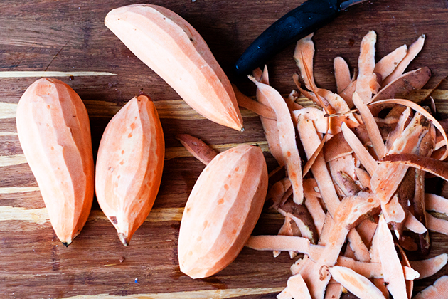 Tasty Kitchen Blog: Scalloped Hasselback Sweet Potatoes. Guest post by Natalie Perry of Perry's Plate, recipe submitted by TK member Tove of Sweet Sour Savory.