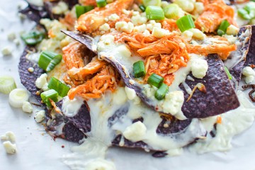 Tasty Kitchen Blog: Looks Delicious! (Buffalo Chicken Nachos with Blue Cheese Sauce, submitted by Justine Sulia of Cooking and Beer)