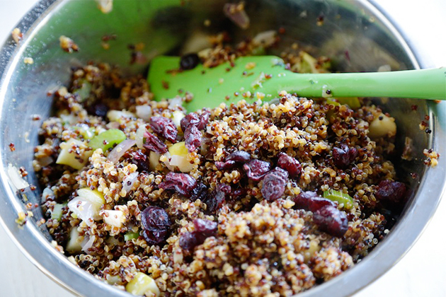 Tasty Kitchen Blog: Quinoa Pilaf with Green Apples, Dried Cranberries and Pecans. Guest post by Megan Keno of Wanna Be a Country Cleaver, recipe submitted by TK member Holly Kirby of American Vegetarian.