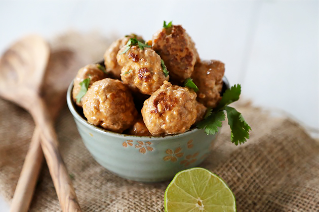 Tasty Kitchen Blog: Thai Red Curry Chicken Meatballs. Guest post by Megan Keno of Wanna Be a Country Cleaver, recipe submitted by TK member Kelley of Chef Savvy.