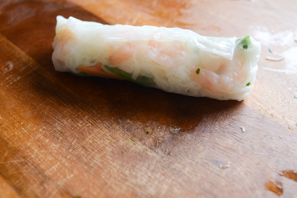 Tasty Kitchen Blog: Shrimp Spring Rolls with Sweet and Spicy Peanut Dipping Sauce. Guest post by Erica Kastner of Buttered Side Up, recipe submitted by TK member Lauren of Lauren's Latest.